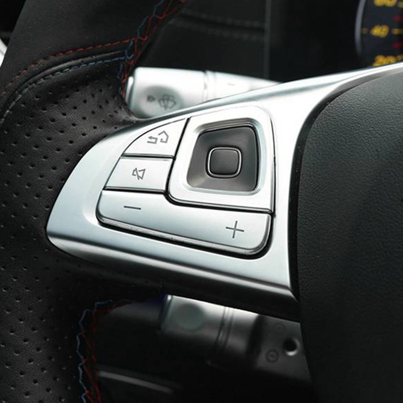 Car Accessories Mercedes - Superior-8Pcs Silver Car Steering Wheel Button