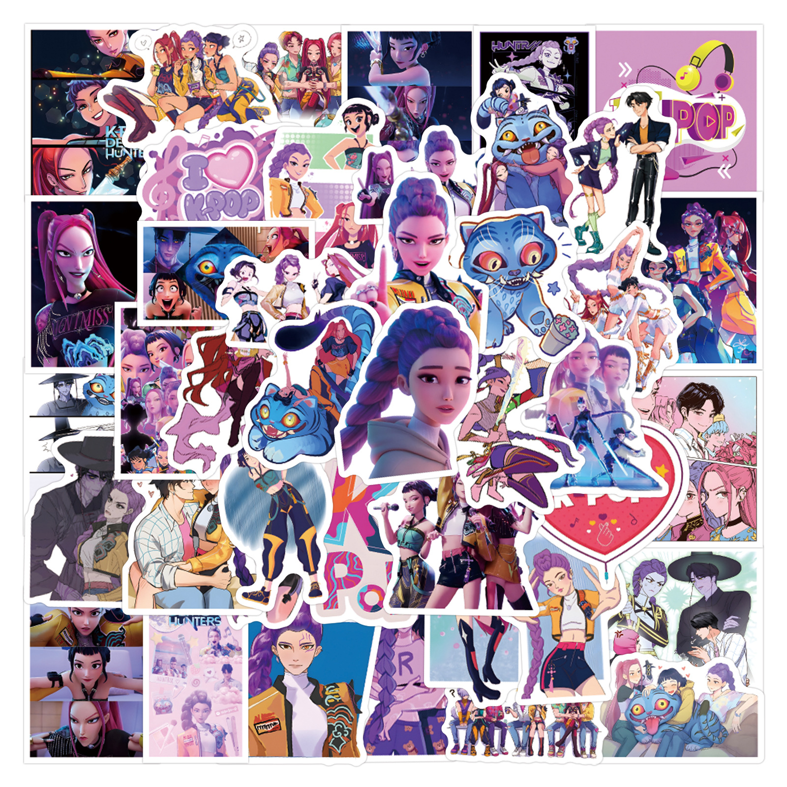 Car Accessories Decoration - 55/110pcs K-Pop Anime cartoon Stickers Animation