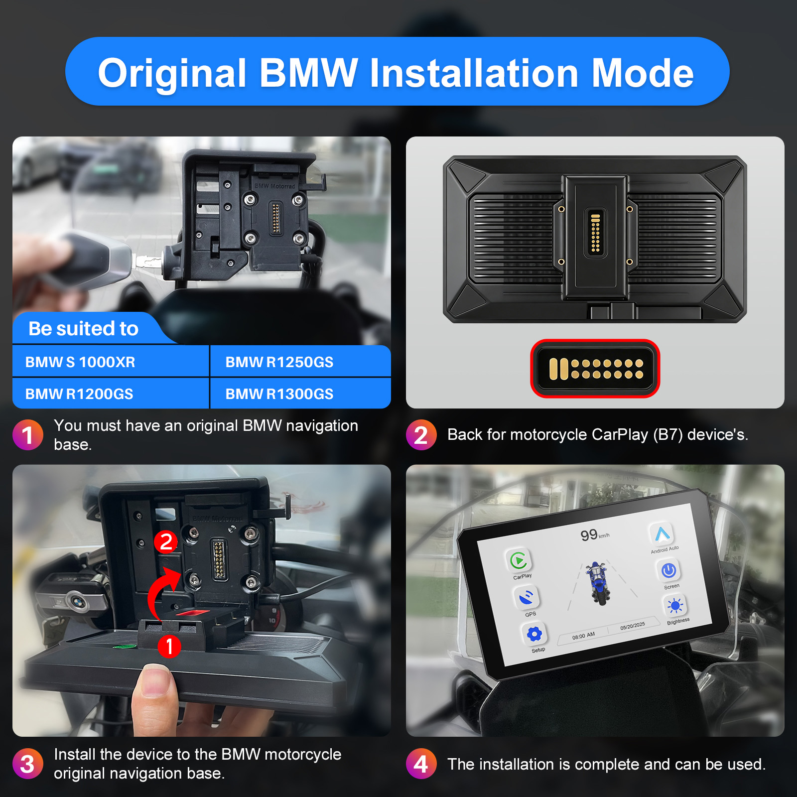 Carplay for bmw XR M1000 R1200 - مراجعة Wireless Car Charger وسعره