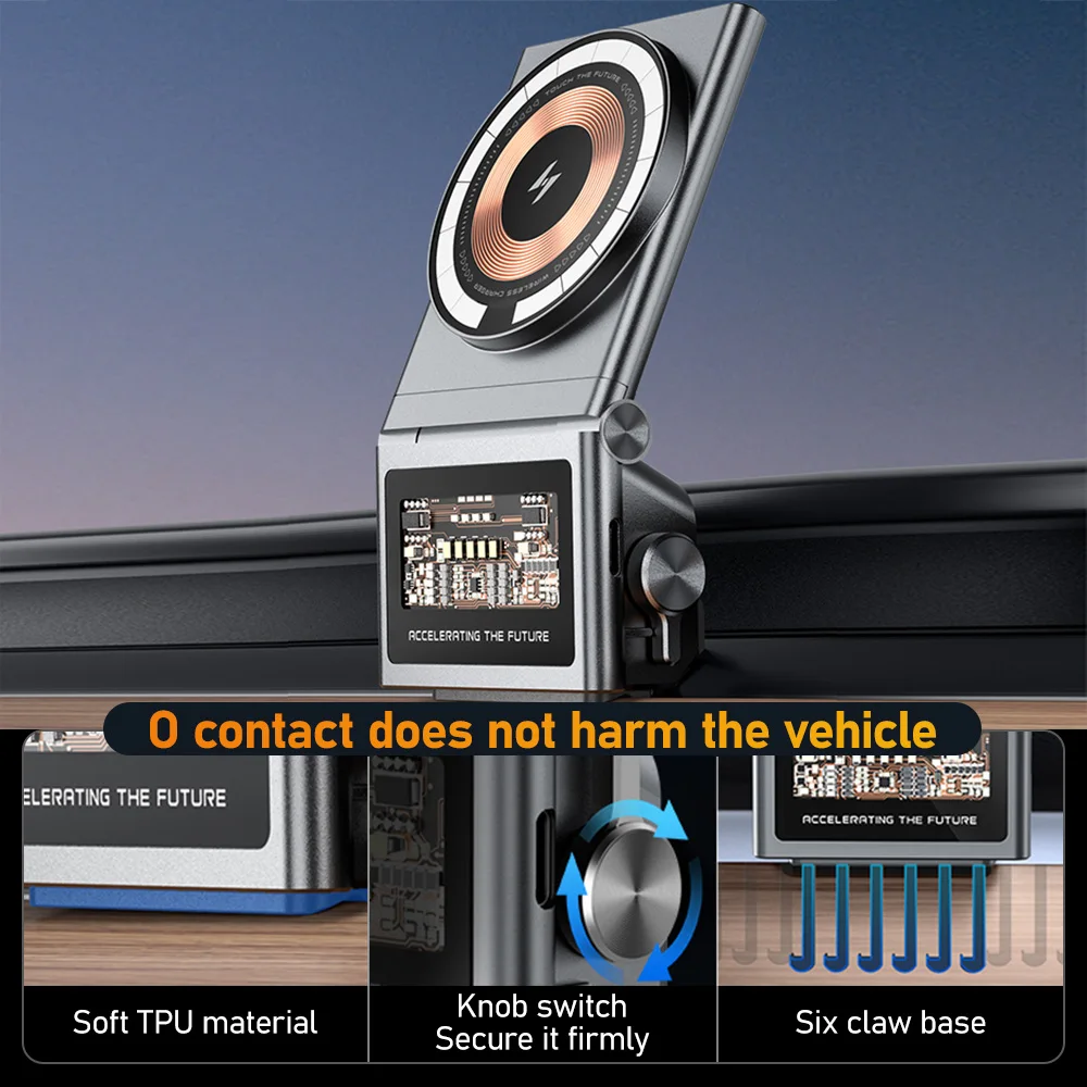 Magnetic Car Phone Holder For  - مراجعة Wireless Car Charger وسعره