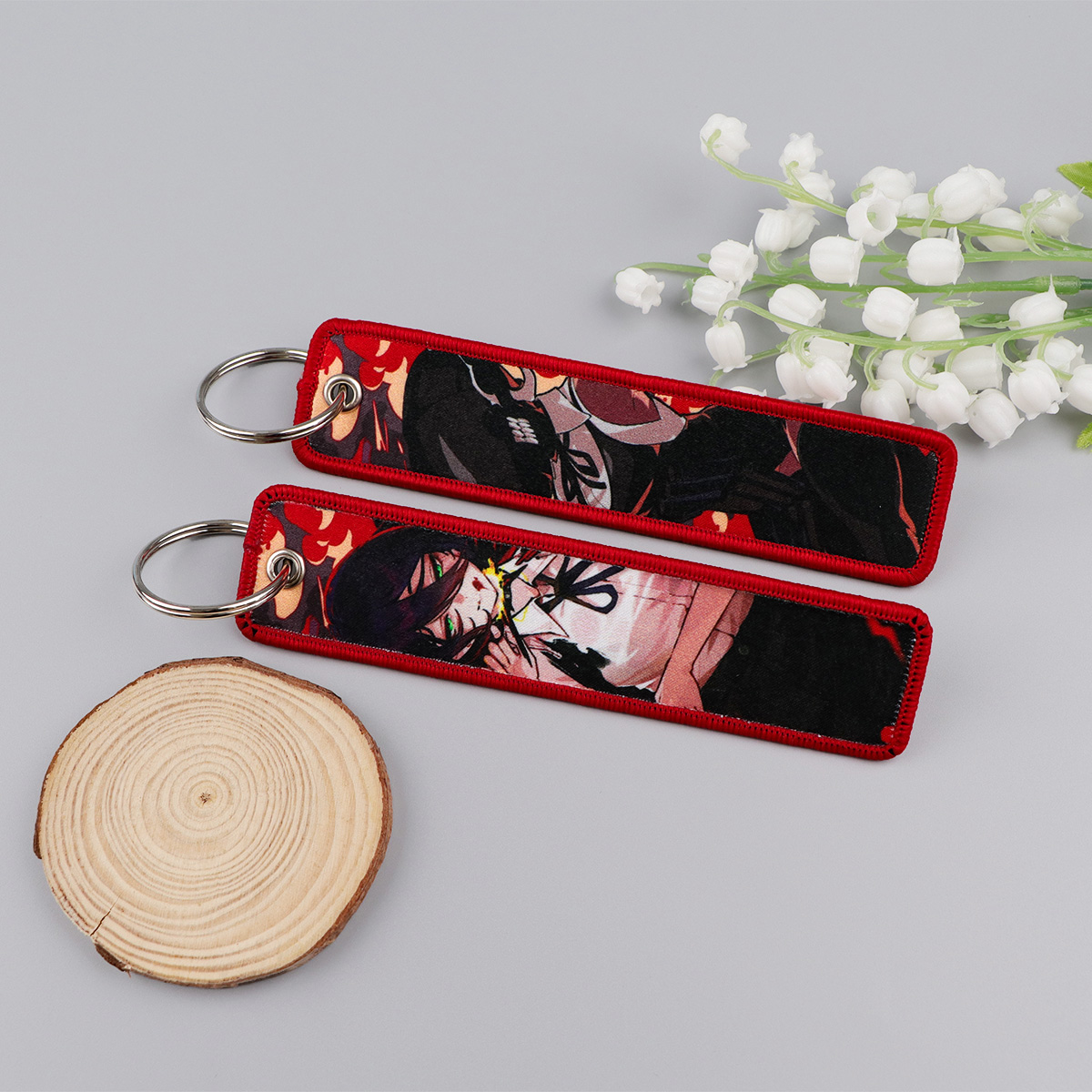 Anime Girls Embroidery Key Fob - مراجعة Car Accessories Decoration وسعره