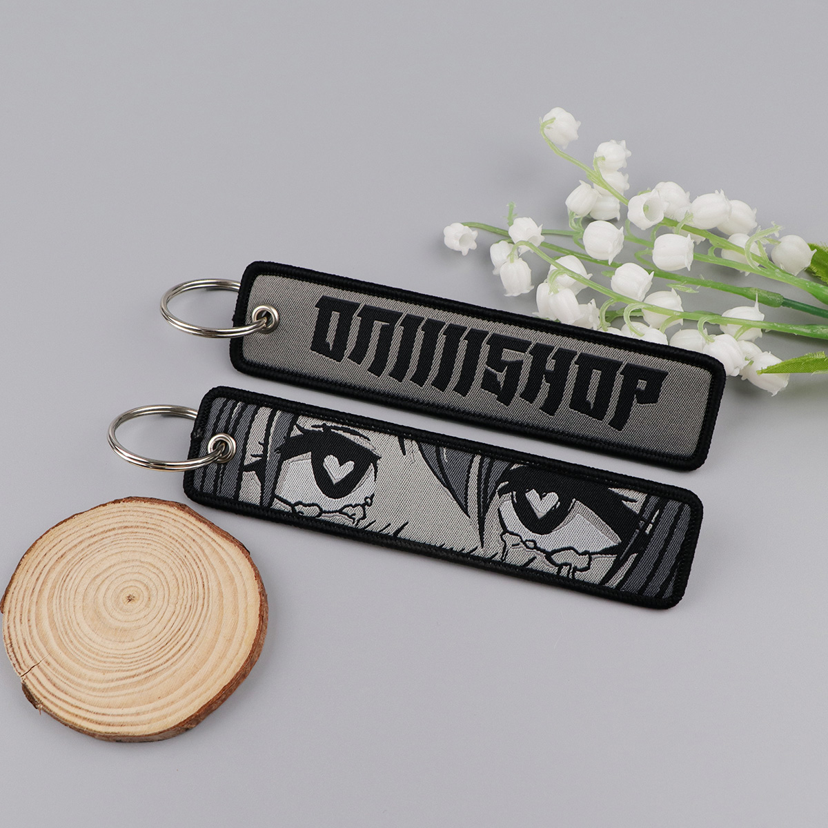Anime Girls Embroidery Key Fob - مراجعة Car Accessories Decoration وسعره