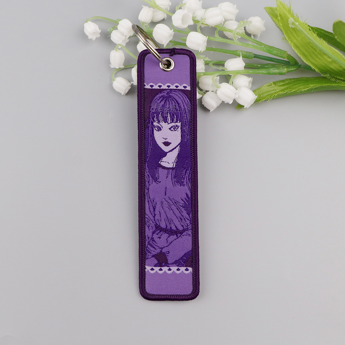 Anime Girls Embroidery Key Fob - مراجعة Car Accessories Decoration وسعره