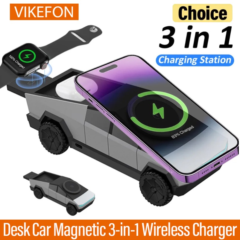 VIKEFON Desk Car Magnetic 3-in - مراجعة Wireless Car Charger وسعره