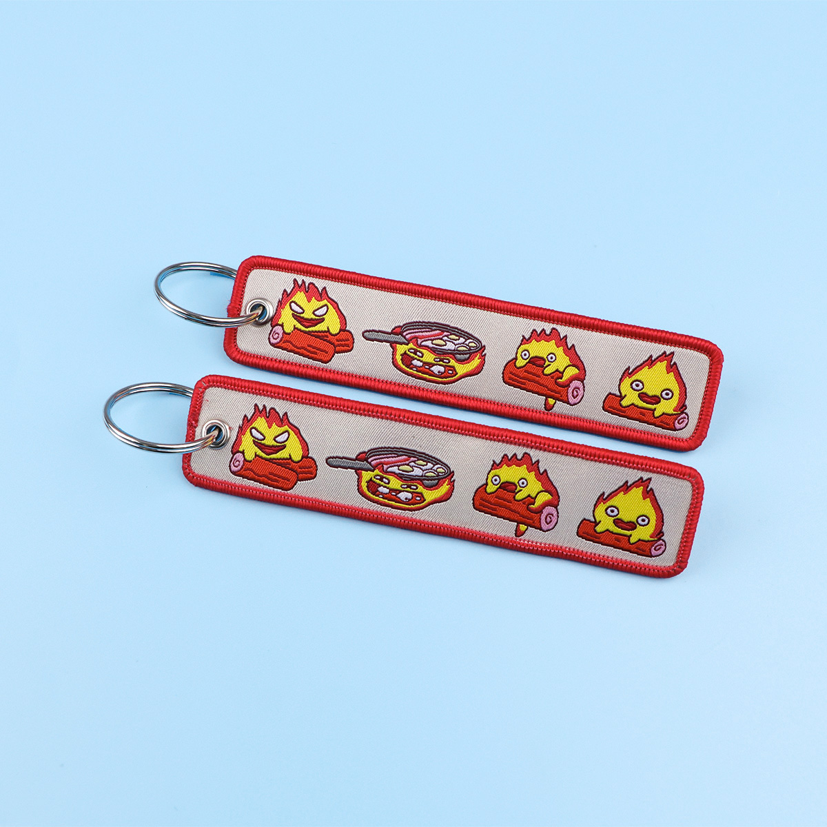 Anime Fire Embroidery Key Fobs - مراجعة Car Accessories Decoration وسعره