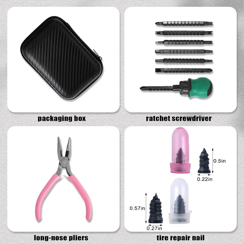 Tire Repair Rubber Nail Tool S - مراجعة Car Emergency Tool Kit وسعره
