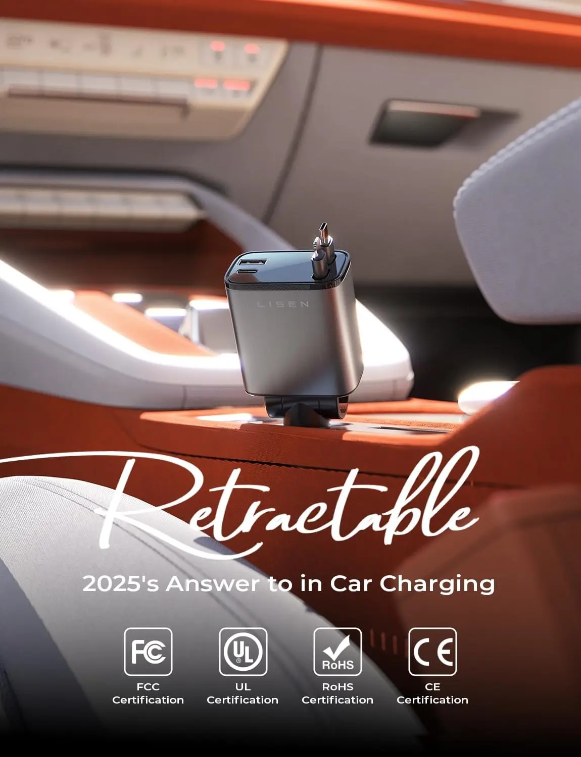 84W Retractable Car Charger, F - مراجعة Car Accessories Gifts For Men وسعره