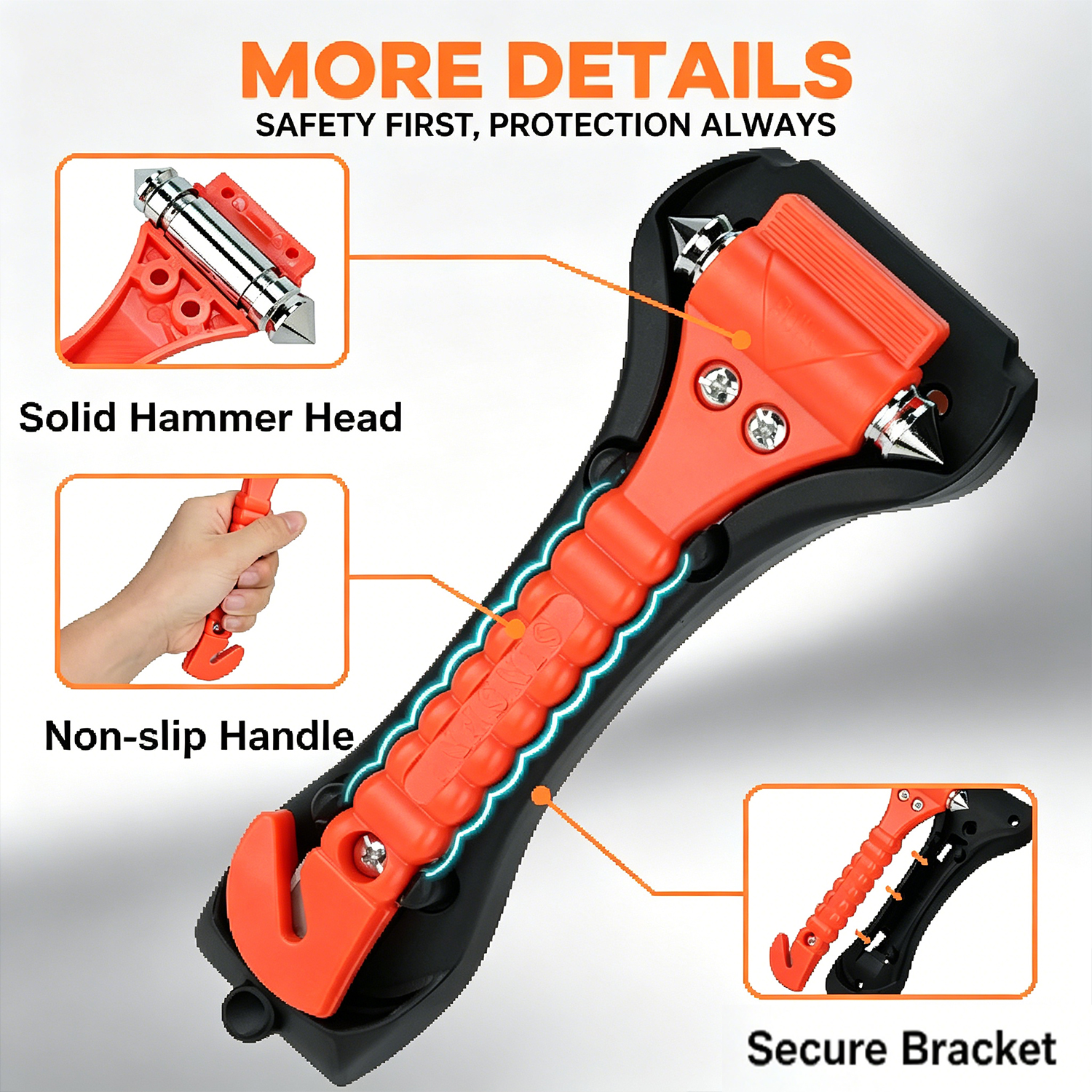 1/2PCS Survival Safety Hammer  - مراجعة Car Emergency Tool Kit وسعره
